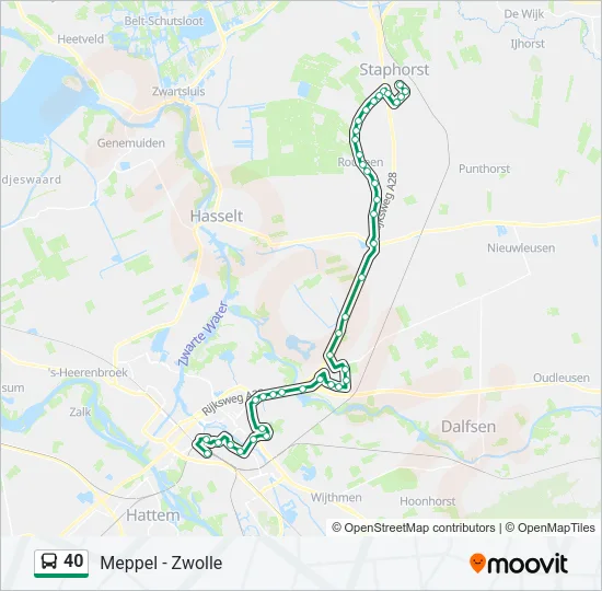Bus 40 lijnkaart