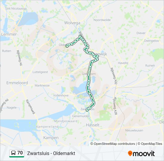 70 Bus Line Map