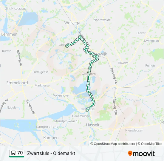70 Bus Line Map