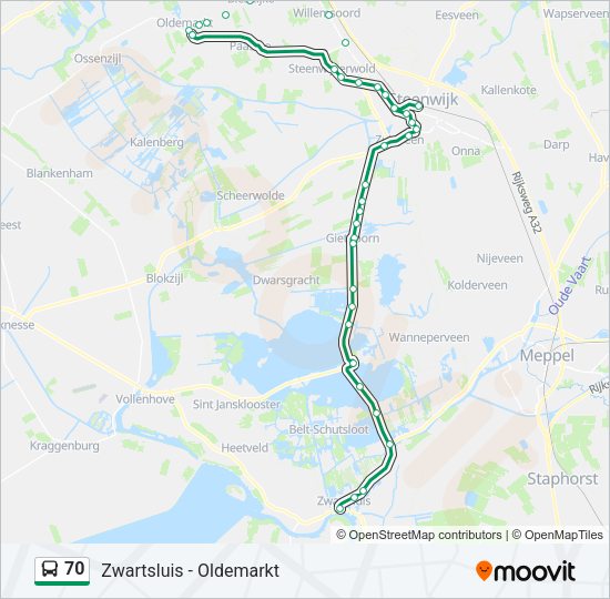 70 Bus Line Map