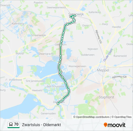 70 Bus Line Map