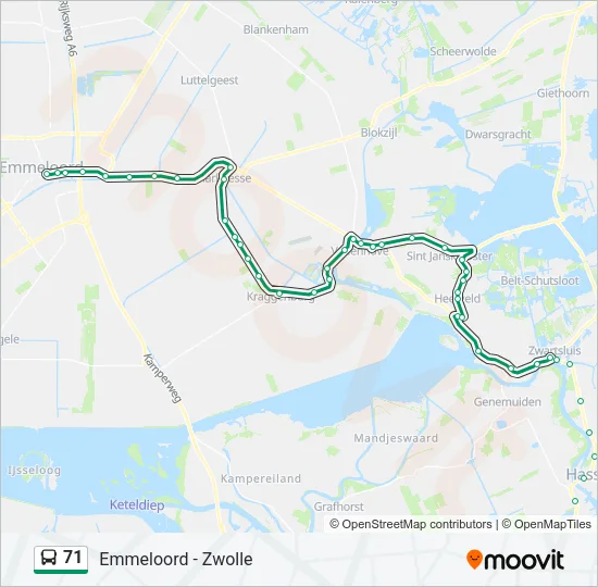 71 Bus Line Map
