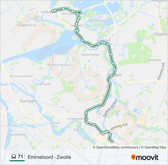 71 Bus Line Map