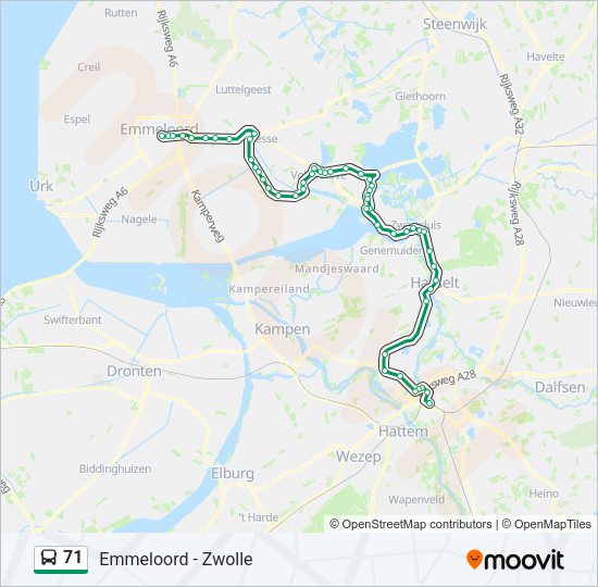71 Bus Line Map