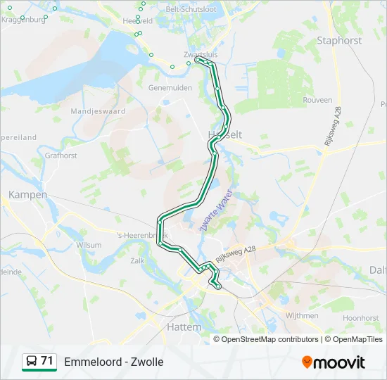71 Bus Line Map