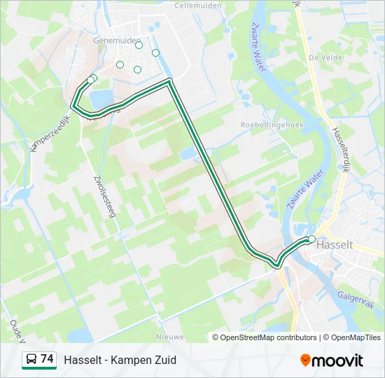 74 Bus Line Map