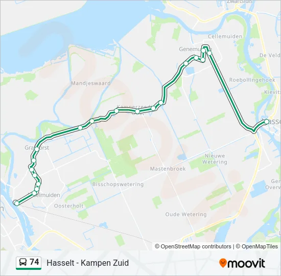 74 Bus Line Map