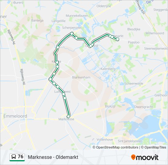76 Bus Line Map
