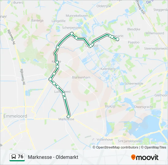76 Bus Line Map