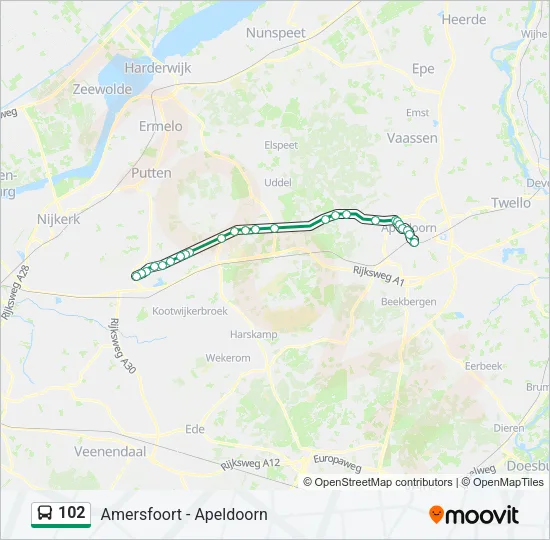 102 Bus Line Map