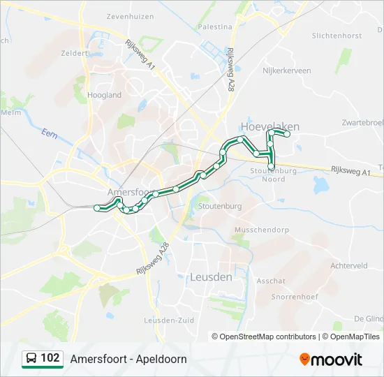 Buslinie 102 Karte