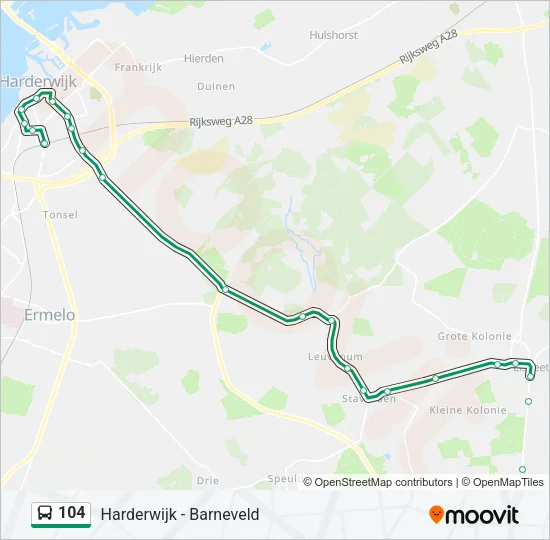 104 Bus Line Map