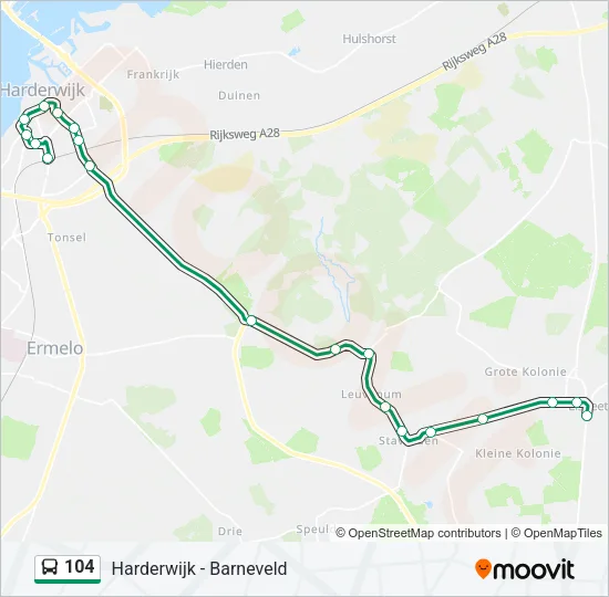 104 Bus Line Map