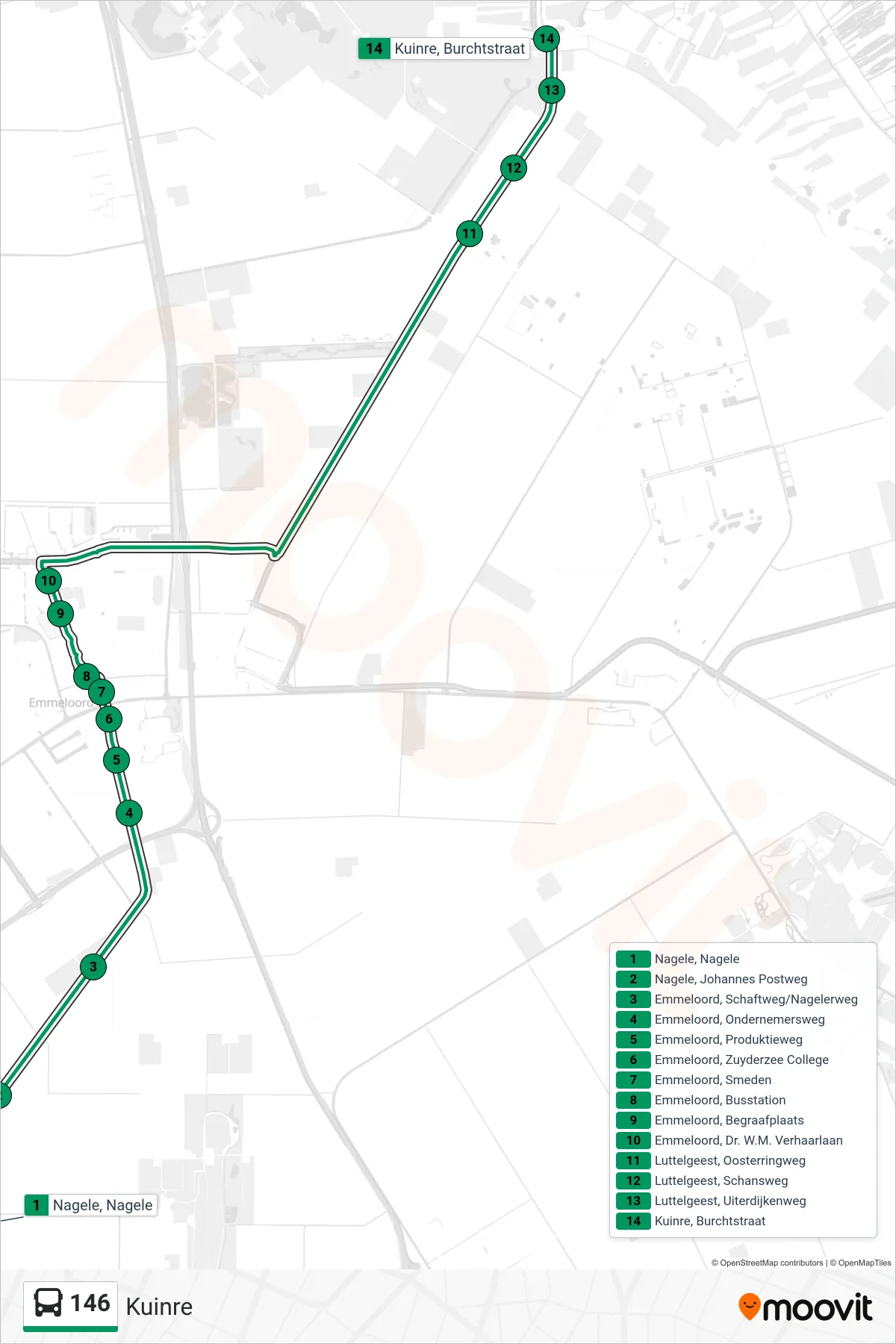 Lijn 146 (bus, Kuinre): route en haltes op de kaart