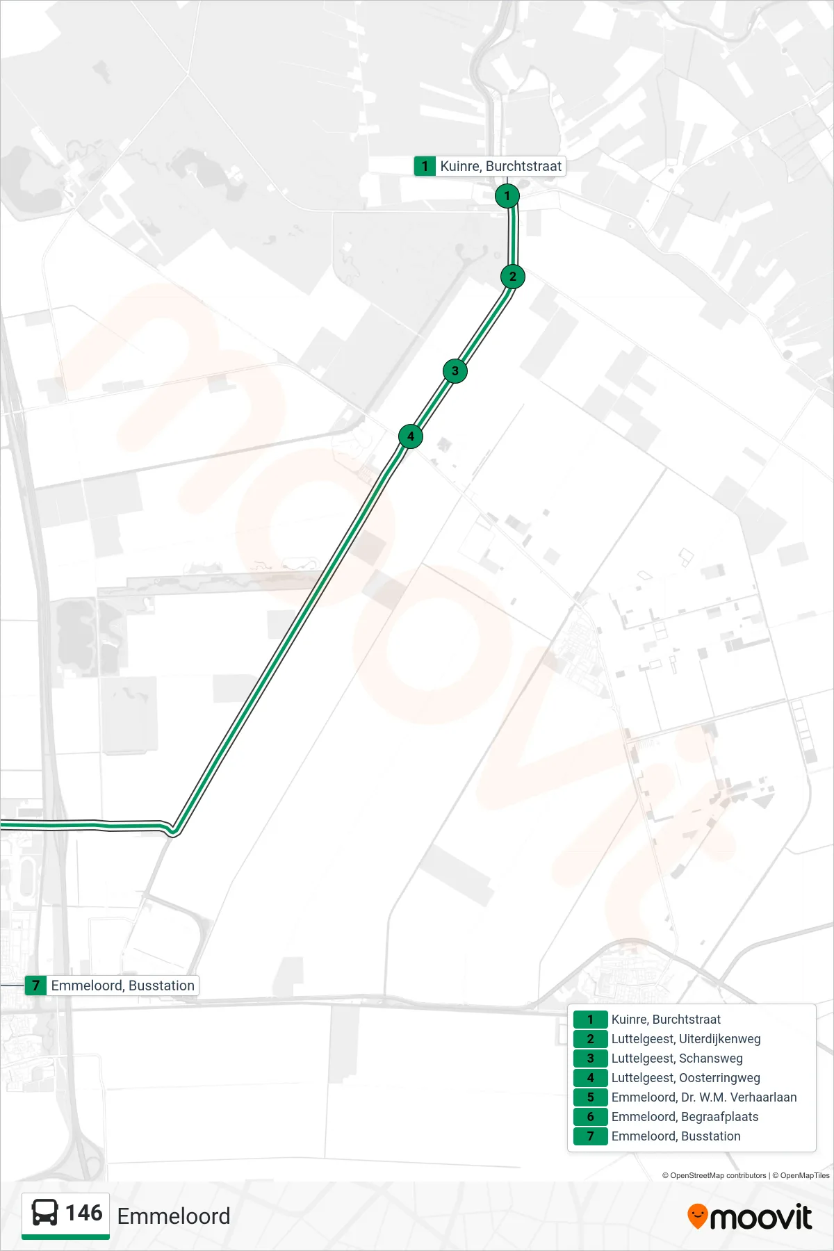 Lijn 146 (bus, Emmeloord): route en haltes op de kaart