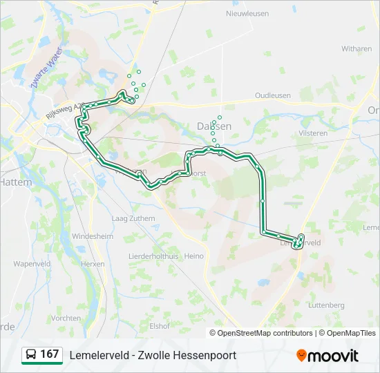 167 Bus Line Map