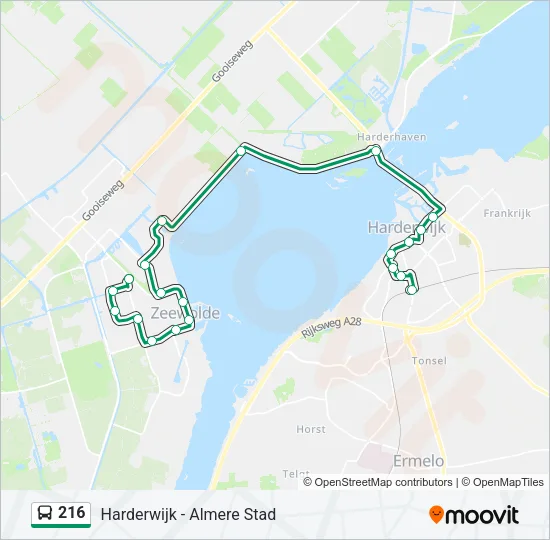 216 Bus Line Map