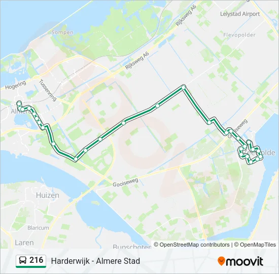 216 Bus Line Map