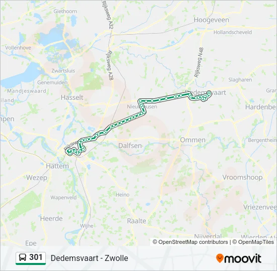 301 Bus Line Map
