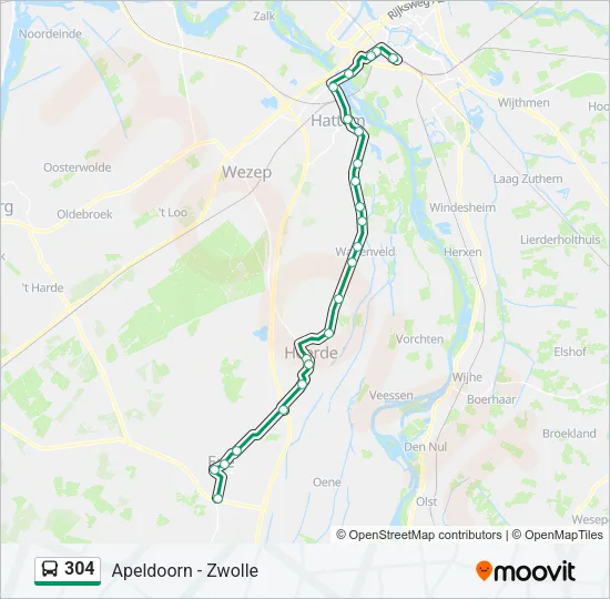 304 Bus Line Map