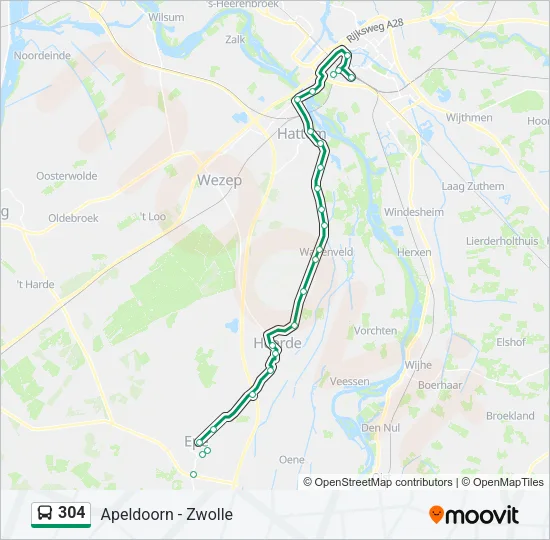 304 Bus Line Map
