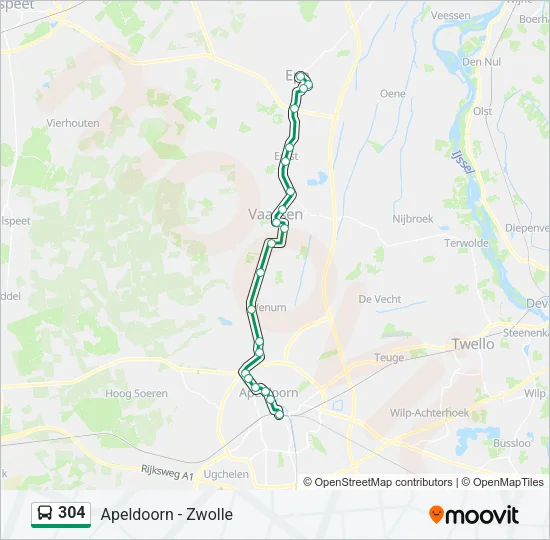 304 Bus Line Map