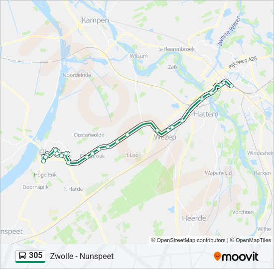 305 Bus Line Map