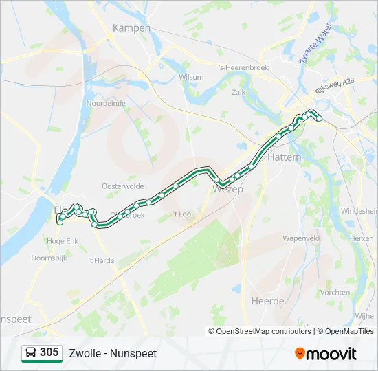 305 Bus Line Map