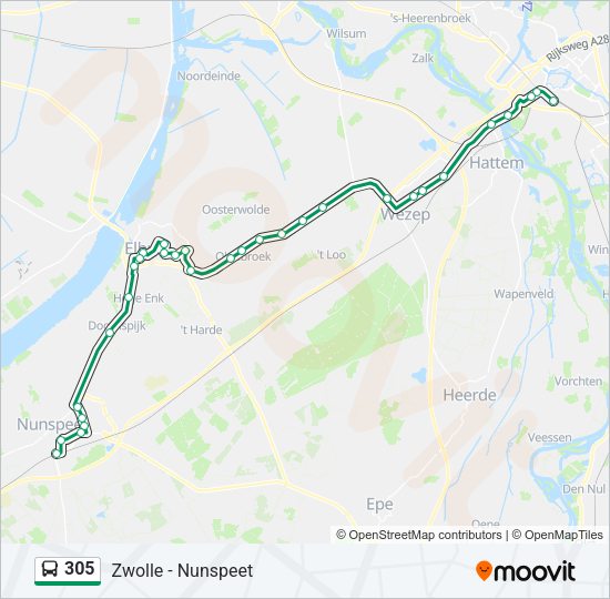 305 Bus Line Map