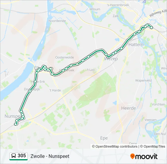 305 Bus Line Map