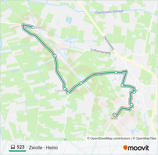 523 Bus Line Map