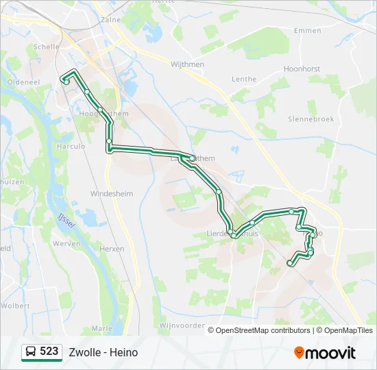 523 Bus Line Map