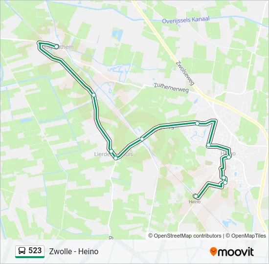 523 Bus Line Map