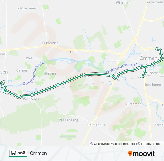 568 Bus Line Map