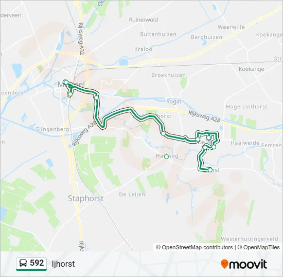 592 Bus Line Map