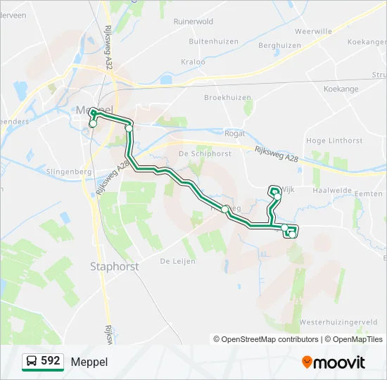 592 Bus Line Map