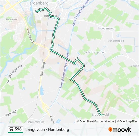 598 Bus Line Map