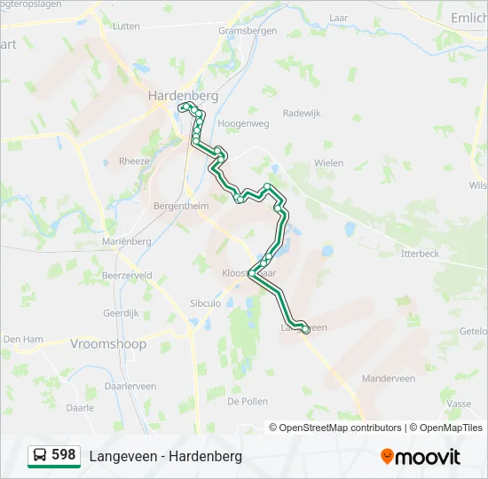 598 Bus Line Map