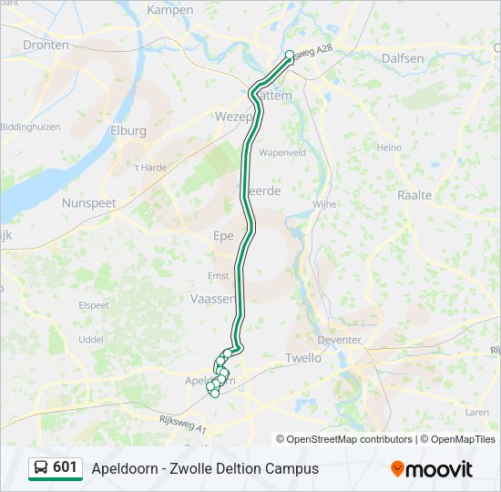601 Bus Line Map