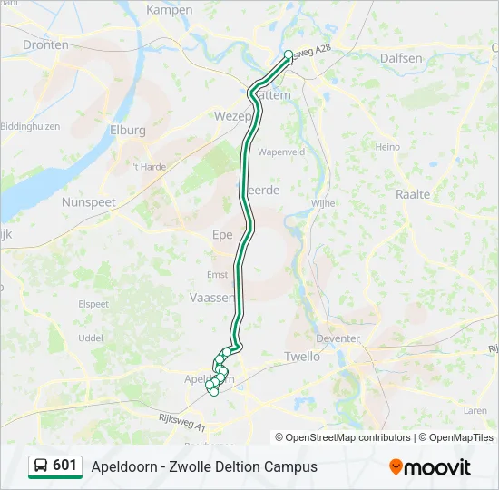 601 Bus Line Map