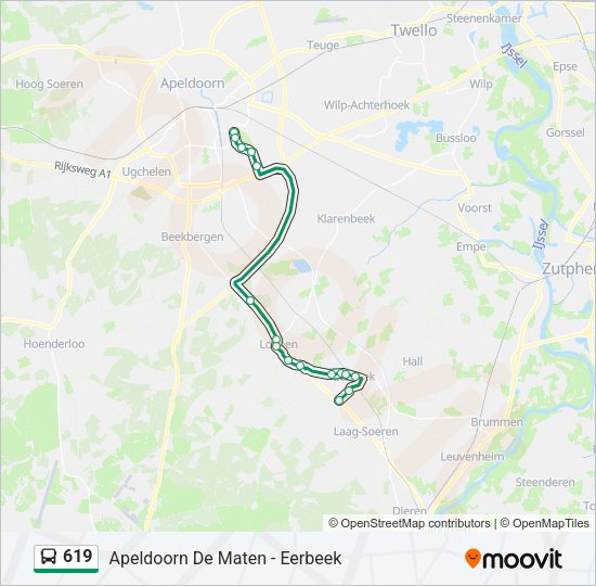 619 Bus Line Map