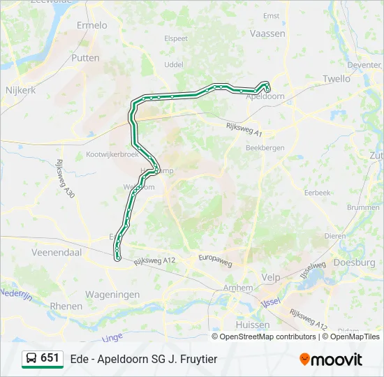 651 Bus Line Map