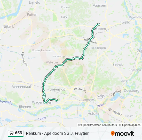653 Bus Line Map