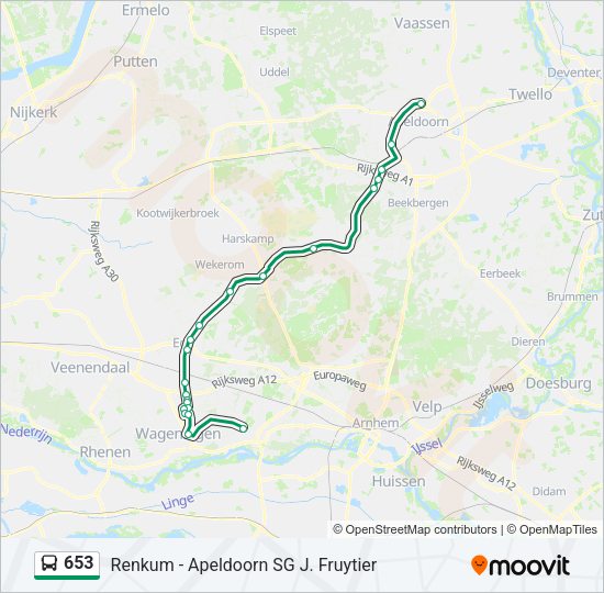 653 Bus Line Map