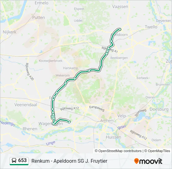 653 Bus Line Map