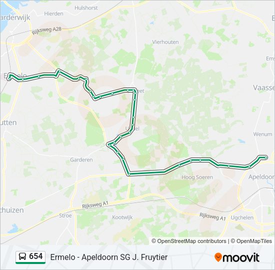 654 Bus Line Map