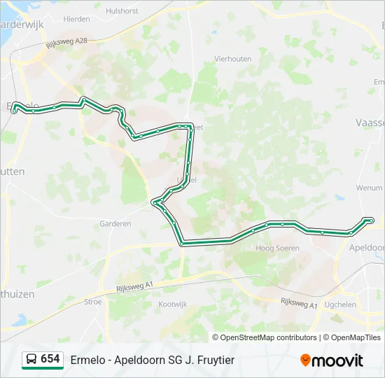 654 Bus Line Map