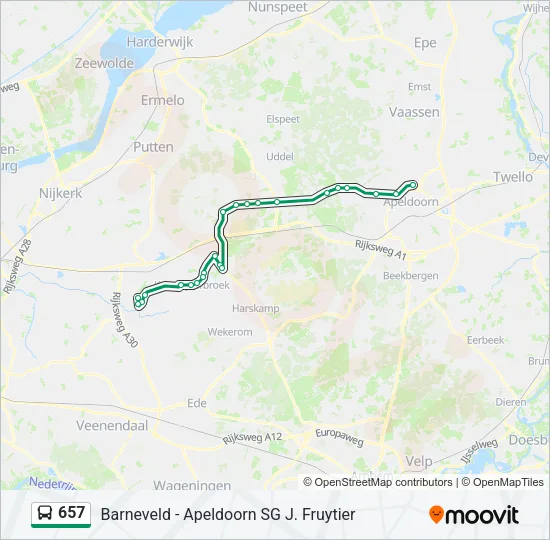 657 Bus Line Map