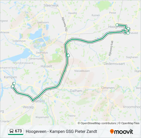 673 Bus Line Map