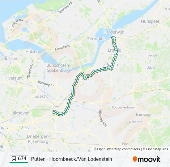 674 Bus Line Map